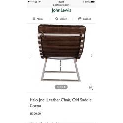 Chrome & leather lounge chair - John Lewis