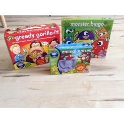 Orchard kids games, greedy gorilla/ monster bingo/ animal noises, family board games, toddler