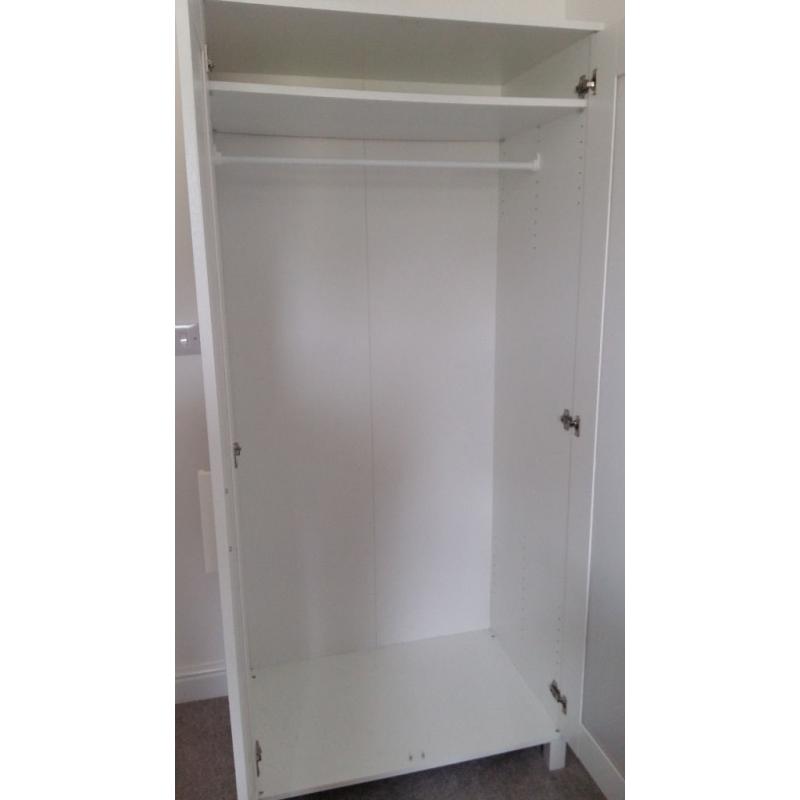 IKEA Aneboda white single wardrobe (180x81x50cm) & pair of chest of drawers (100x80x40cm)