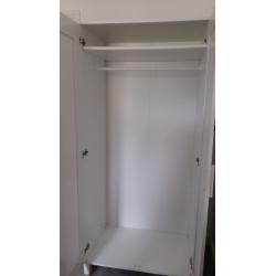 IKEA Aneboda white single wardrobe (180x81x50cm) & pair of chest of drawers (100x80x40cm)