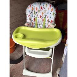 Mamas And Papas High Chair and Vibrating Musical Bouncy Cradle Quick Sale