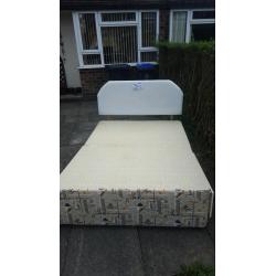 4 DRAW DOUBLE BED DIVAN BASE WITH HEADBOARD