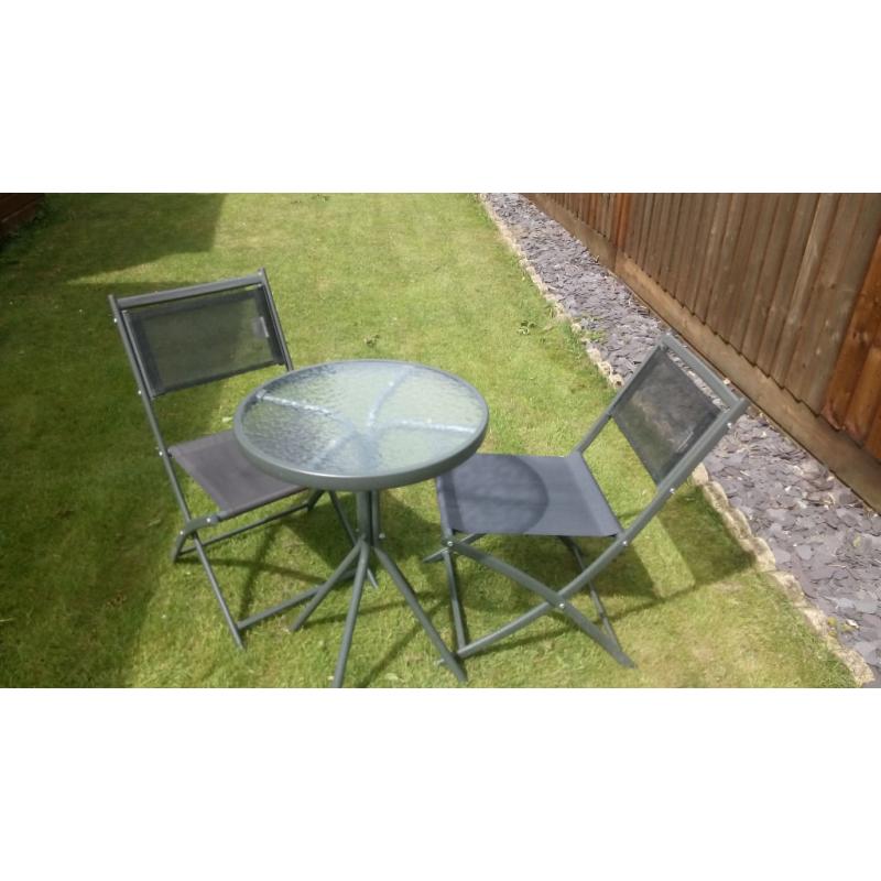 Set of Garden Table and Two Chairs