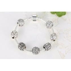 Charm bracelet silver & cubic zirconia style jewels & charms- not Pandora 20cm