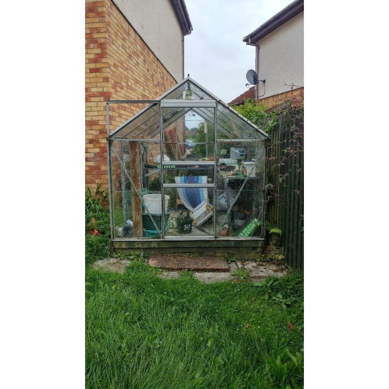 8x6 Free Greenhouse (183 x 250) needs a couple of pains of glass, You want it you dismantle it.