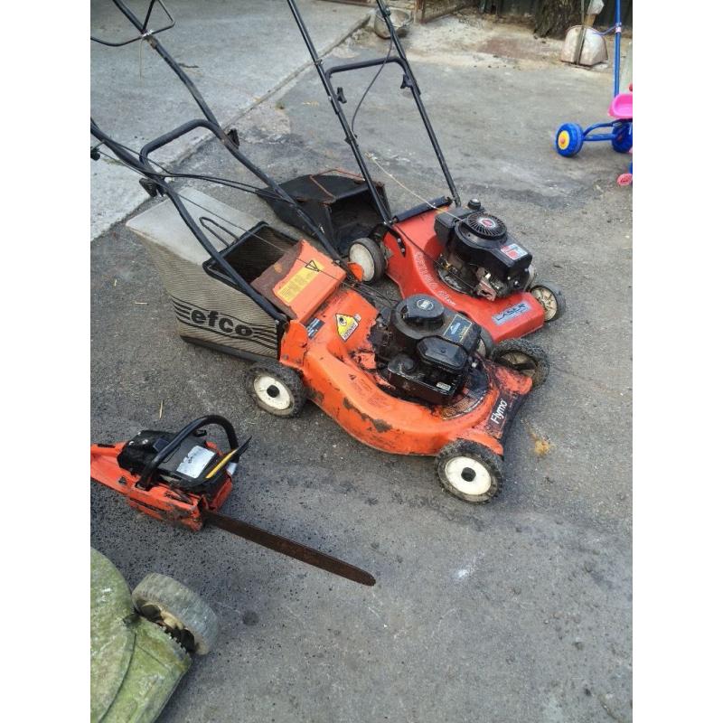 Job lot Honda mover chsinsaw shredders
