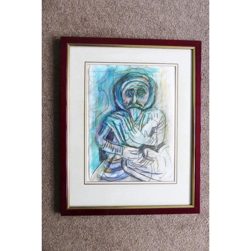 Original Watercolour/Wax/Graphite Painting signed by the popular artist Anthea Stilwell