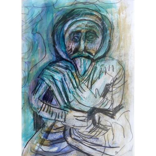 Original Watercolour/Wax/Graphite Painting signed by the popular artist Anthea Stilwell