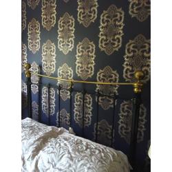 Double brass and metal bedstead good condition