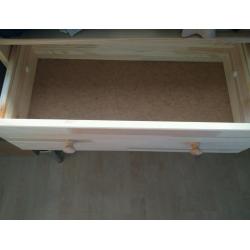 Pure pine wood chest cabinet with three drawers