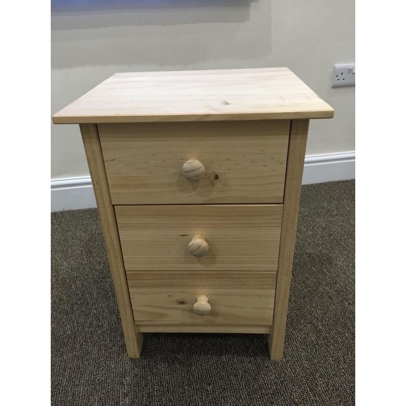 3 draw bedside cabinet for sale