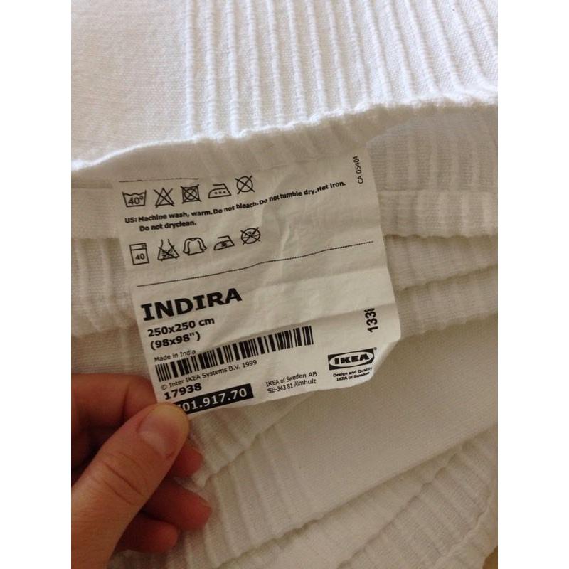 IKEA white ribbed cotton Indira queen bedspread / blanket - perfect condition