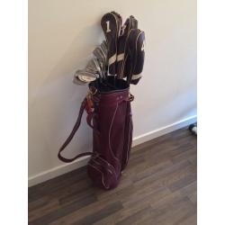 Golf Bag with 3 Eric Brown Drivers, 8 Irons Golf Clubs, 8 Golf Balls & Glove