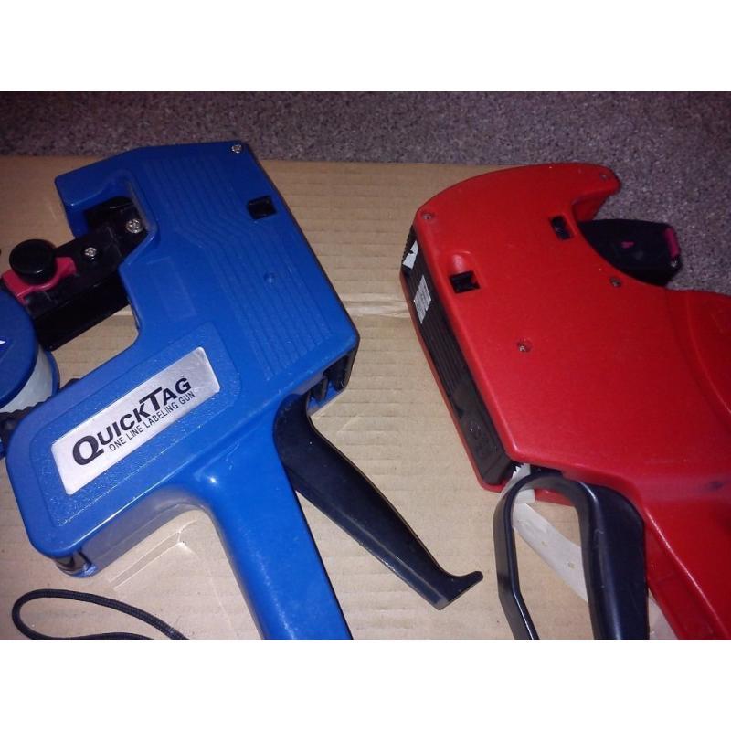 Pricing Guns x 6 pcs + large quantity of pricing rolls