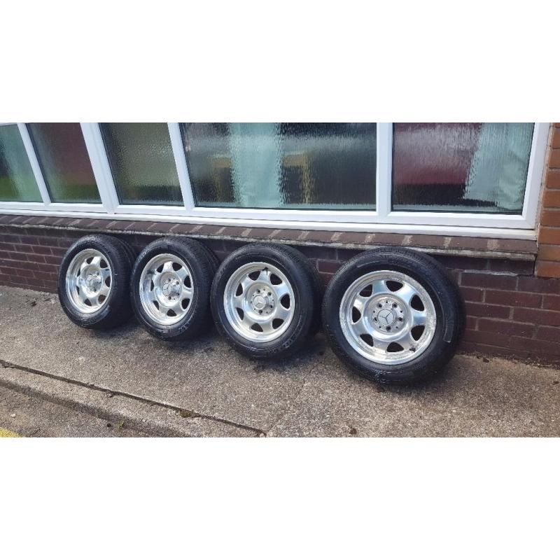 MERCEDES 5 STUD ALLOYS AND TYRES