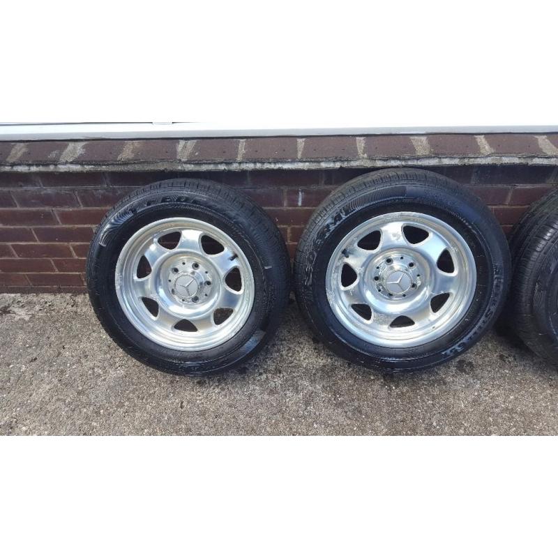 MERCEDES 5 STUD ALLOYS AND TYRES