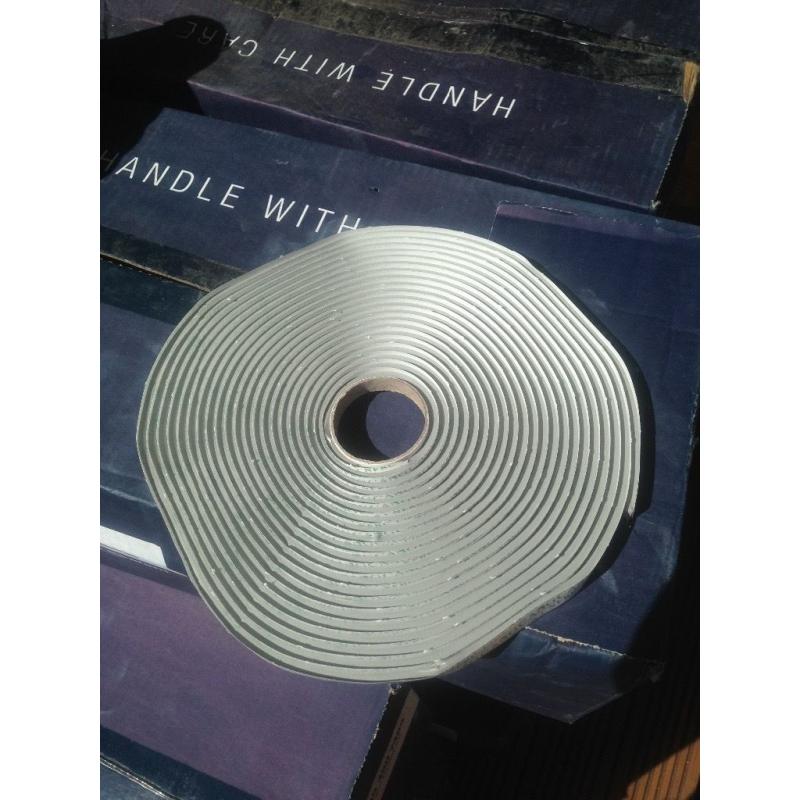 butyl strip roll 5mm thick 6mm wide 9.6m long in grey contact 07889145307