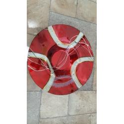 Table clock and plate on red colour /living room/bedroom and bathroom pictures decoration's.....