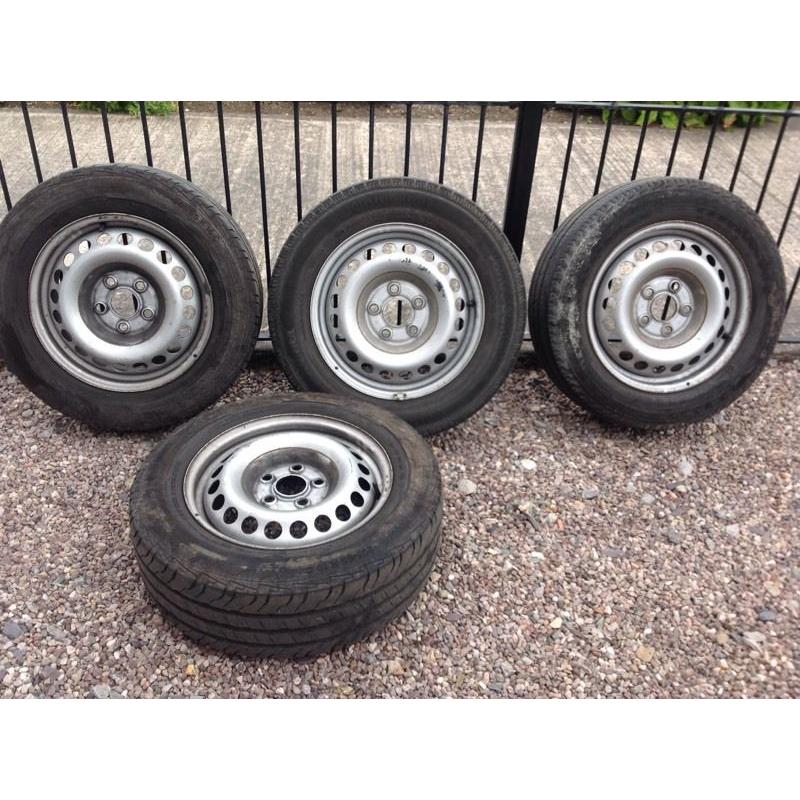 VW T5 steel wheels with part worn tyres 205/65 R16C
