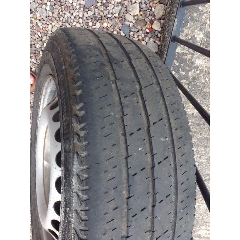 VW T5 steel wheels with part worn tyres 205/65 R16C
