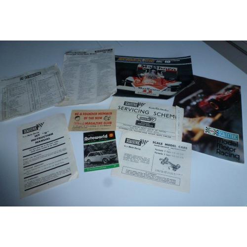 Vintage scalextric paperwork