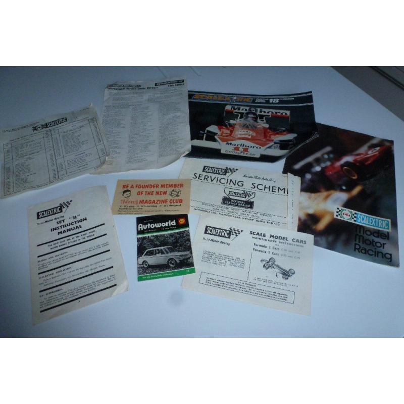 Vintage scalextric paperwork