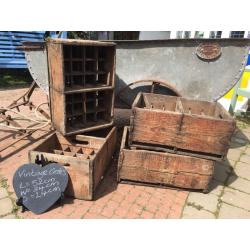 Vintage bullards wooden crates boxes not fruit 1950's heavy shop prop wedding pub industrial