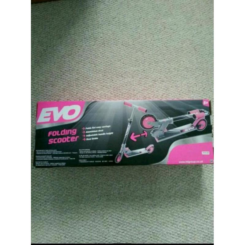 New with box girls EVO folding scooter