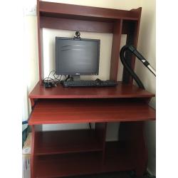 Computer desk and swivel chair