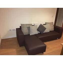 Brown corner sofa