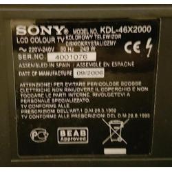 Sony 46in LCD TV Bravia KDL-46X2000