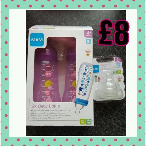 Mam baby girl bottles
