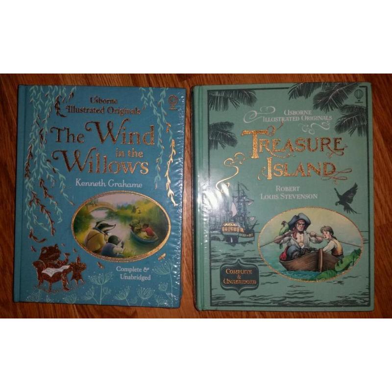 NEW Hard backed books (sealed) TREASURE ISLAND & THE WIND IN THE WILLOWS