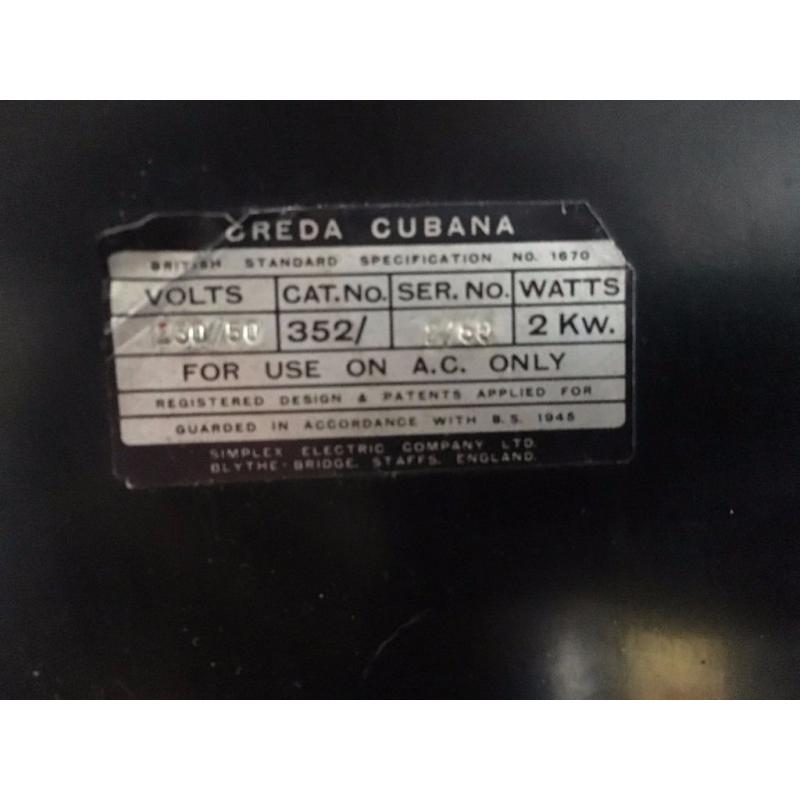 Large Vintage / Retro Electric Fire - Creda Retro Fire - Full Working Order - Electric Fire