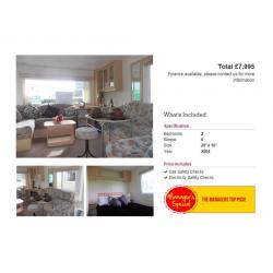 *REDUCED* STATIC CARAVAN FOR SALE, MINT CONDITION, 2 BEDROOMS, 6 BERTH, FINANCE AVAILABLE, WILL GO !