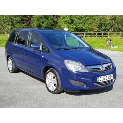 2013 Vauxhall ZAFIRA 1.6 Exclusiv, One Local Owner, Low Mileage, 7 Seats, AirCon, Service History