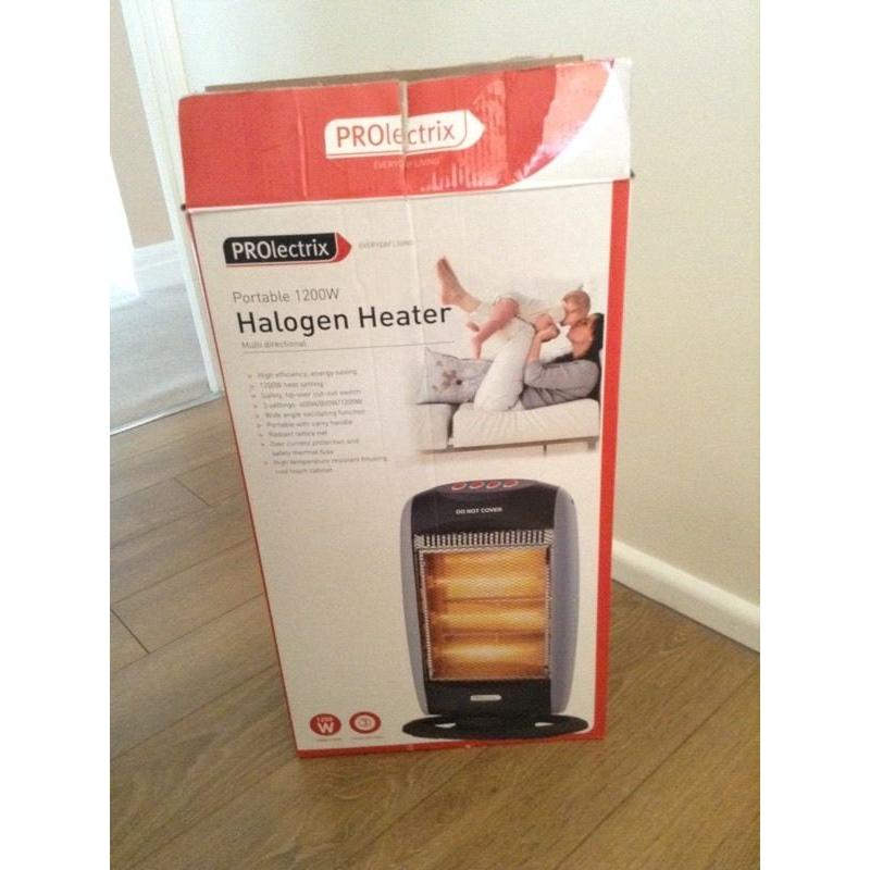 New PROlectric 1200W Portable Halogen Heater