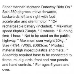 Hanna Montana Segway hardly used