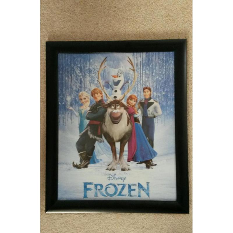Framed Frozen poster for girls bedroom