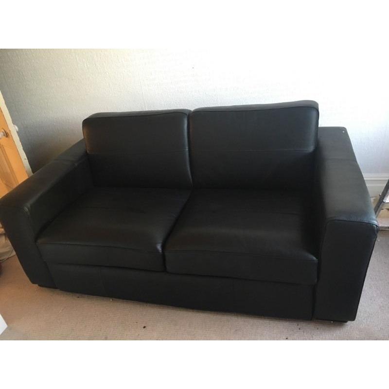 Black Leather Venice Sofa Bed
