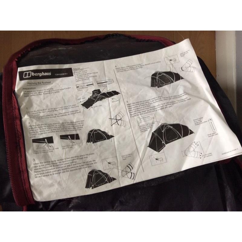 Berghaus torridin 6 man tent stone staffs
