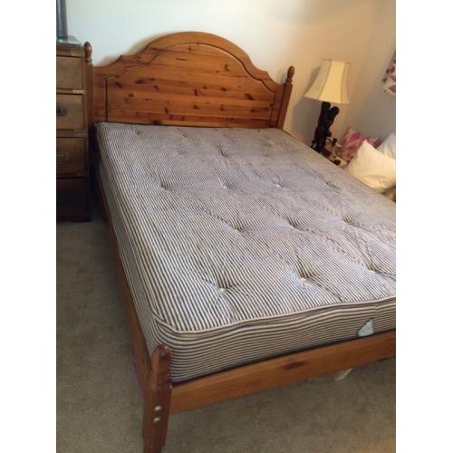 Antique pine double bed