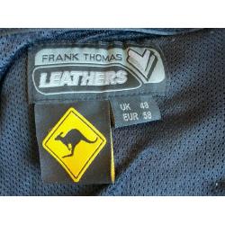 Frank Thomas red kangaroo leather motorcycle jacket and gloves