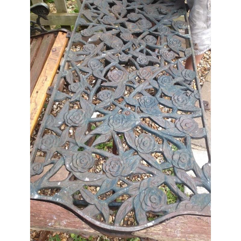 Cast iron bench two chairs and table refurb project