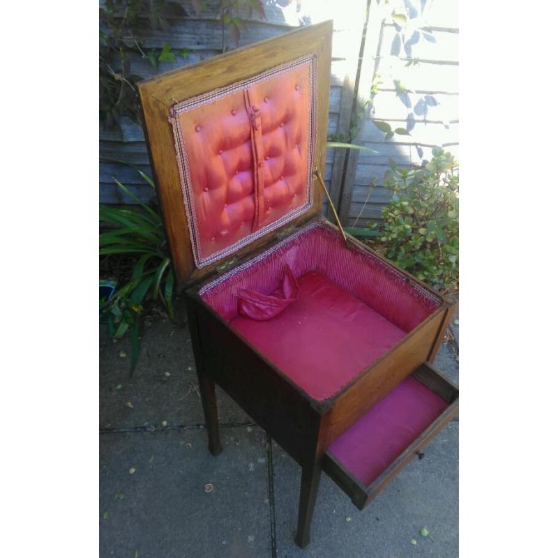 Antique Sewing Box Table