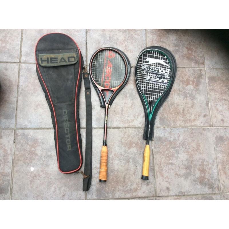 X2 squash rackets and bag