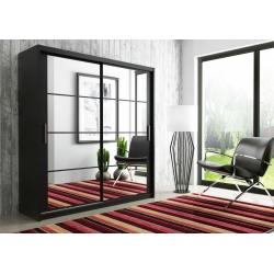 **7-DAY MONEY BACK GUARANTEE!** - Diced Mirror Dexter Sliding Door Wardrobe - SAME/NEXT DAY DELIVERY
