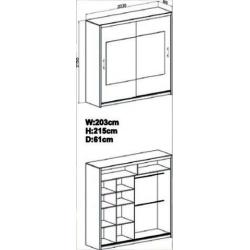 **7-DAY MONEY BACK GUARANTEE!** - Diced Mirror Dexter Sliding Door Wardrobe - SAME/NEXT DAY DELIVERY