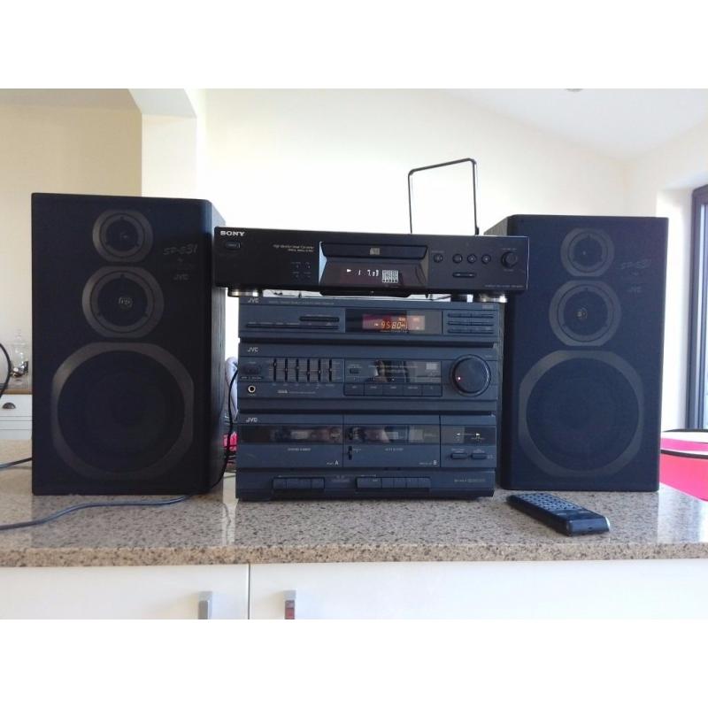 JVC stereo hifi and Sony CD player