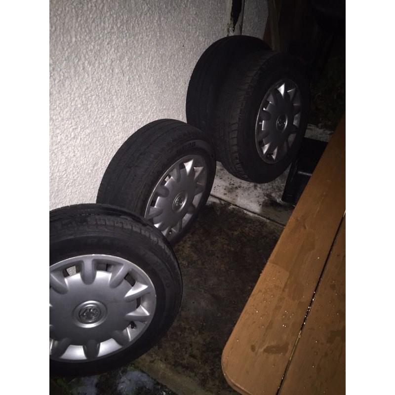 Set of 4stud Vauxhall Astra corsa etc wheels & tyres